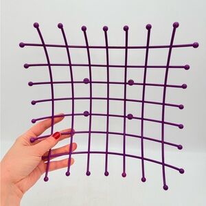 Vintage IKEA purple Wire Basket, Wire lattice Metal Fruit Bowl, kitchen decor